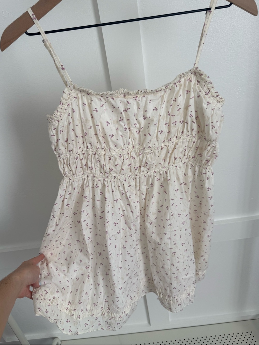 Free People Cream Floral Mini Dress